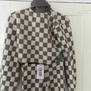 NWT 12th tribe knit set, turtleneck crop sweater and knit pants